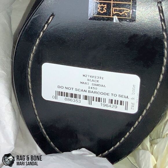 RAG & BONE MARI SUEDE STRAPPY SANDAL IN BLACK BLOCK HEEL LEATHER WOMEN’S SIZE 7 - Picture 8 of 12